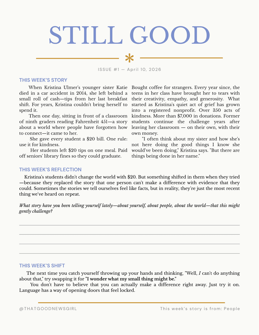 A preview of the Still Good worksheet